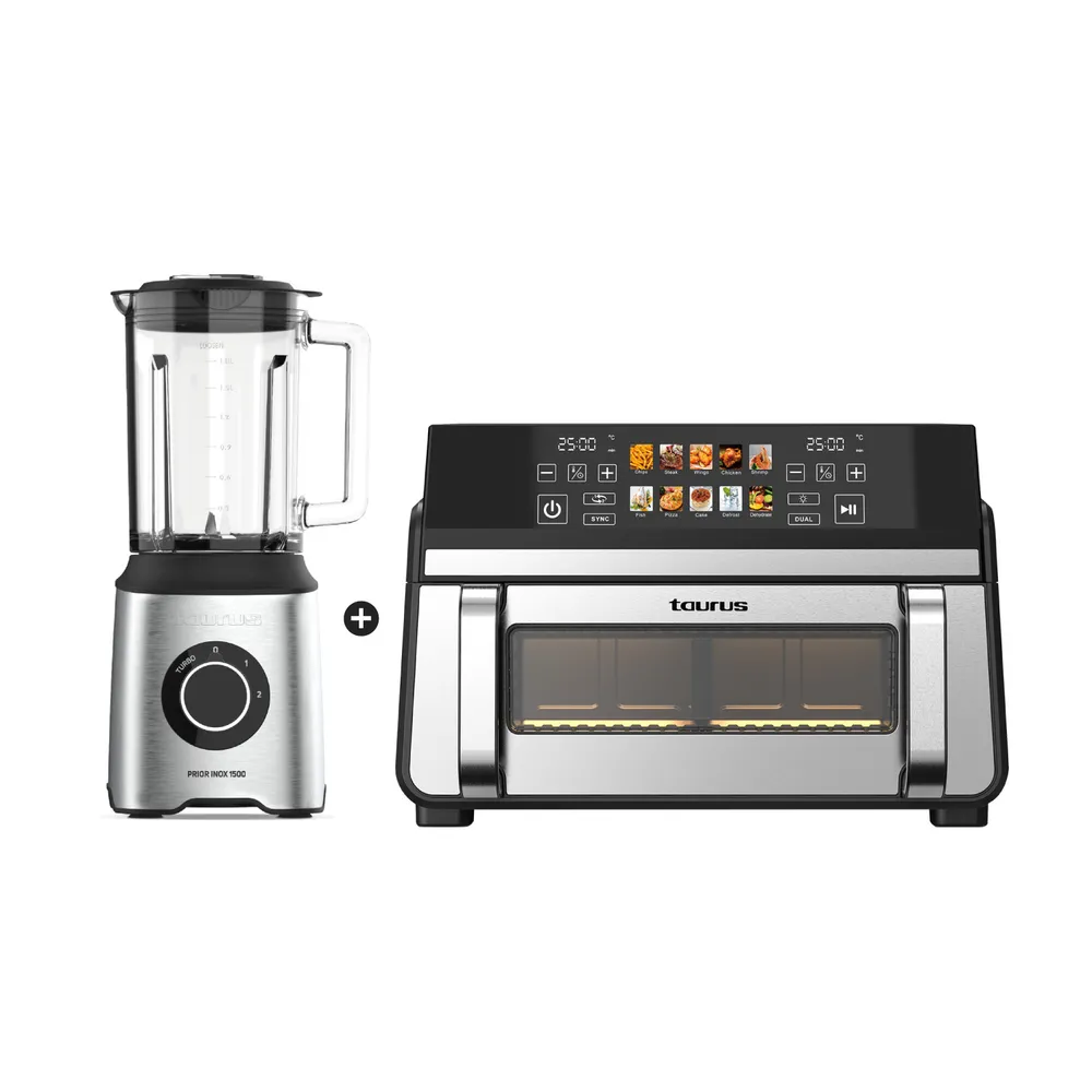 COMBO LICUADORA PRIOR INOX 1500 + DOUBLE AIR FRYER - 1
