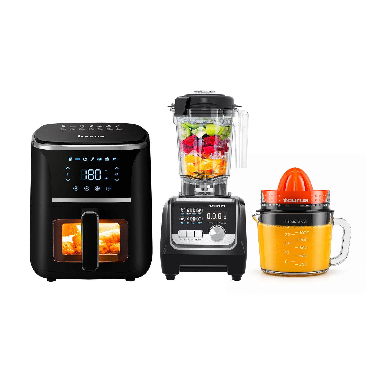 LICUADORA MOD. ELITE PROFESSIONAL + FREIDORA DE AIRE MOD. SILVER FRYER + EXPRIMIDOR MOD. CITRUS GLASS - 1