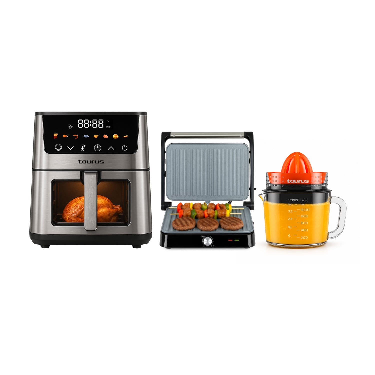 FREIDORA DE AIRE MOD. SILVER FRYER II + GRILL MOD. ASTERIA II + EXPRIMIDOR MOD. CITRUS GLASS - 1