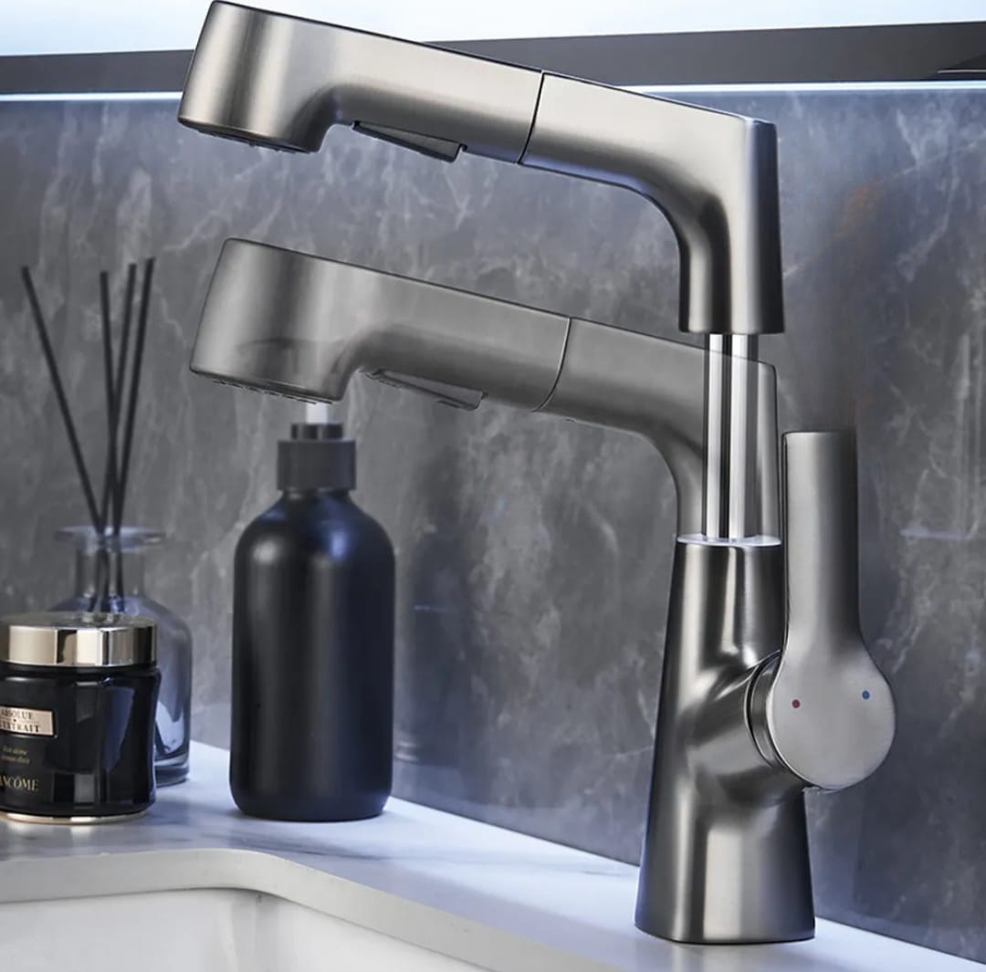GRIFO LLAVE CAÑO MEZCLADORA MONOCOMANDO MULTIFUNCIONAL NEGRO MATE - 6