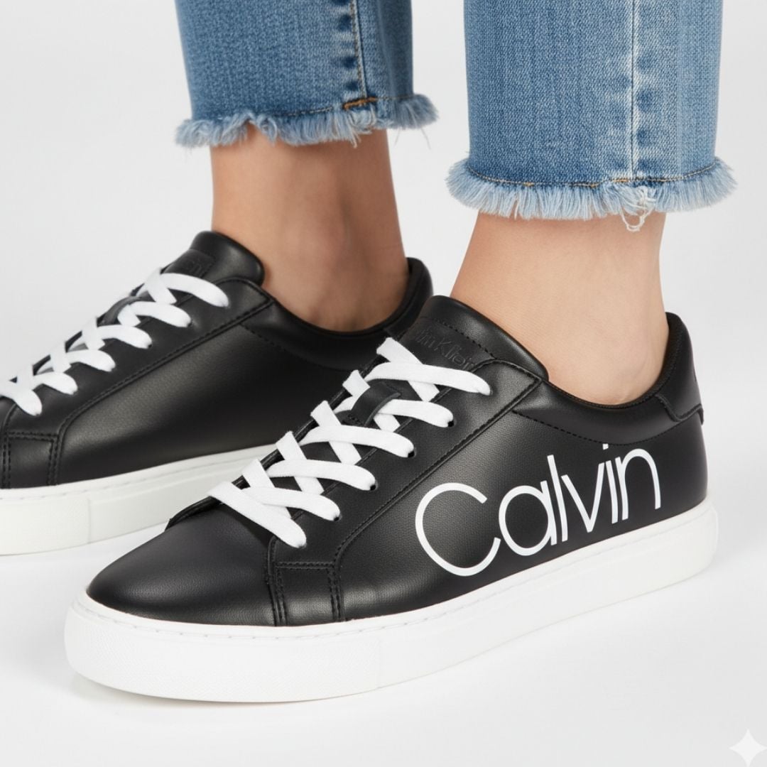 ZAPATILLAS MUJER CALVIN KLEIN NEGRO CABRE CON LOGOTIPO EN EL LATERAL - 4