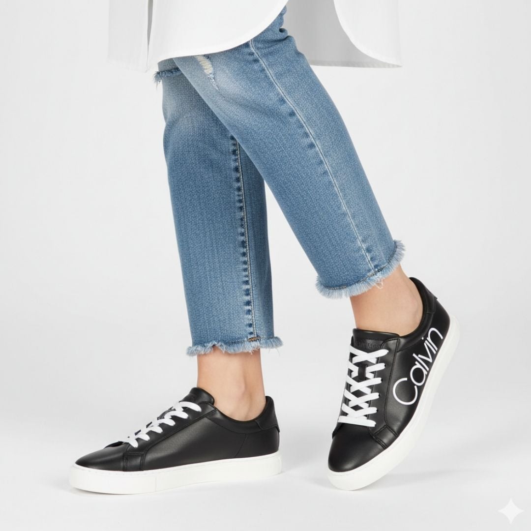 ZAPATILLAS MUJER CALVIN KLEIN NEGRO CABRE CON LOGOTIPO EN EL LATERAL - 5