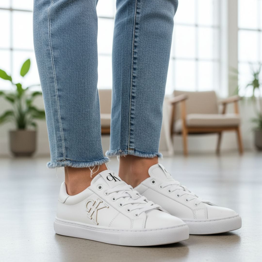 ZAPATILLAS CALVIN KLEIN MUJER CALYSSE BLANCAS LOGO CK - 2