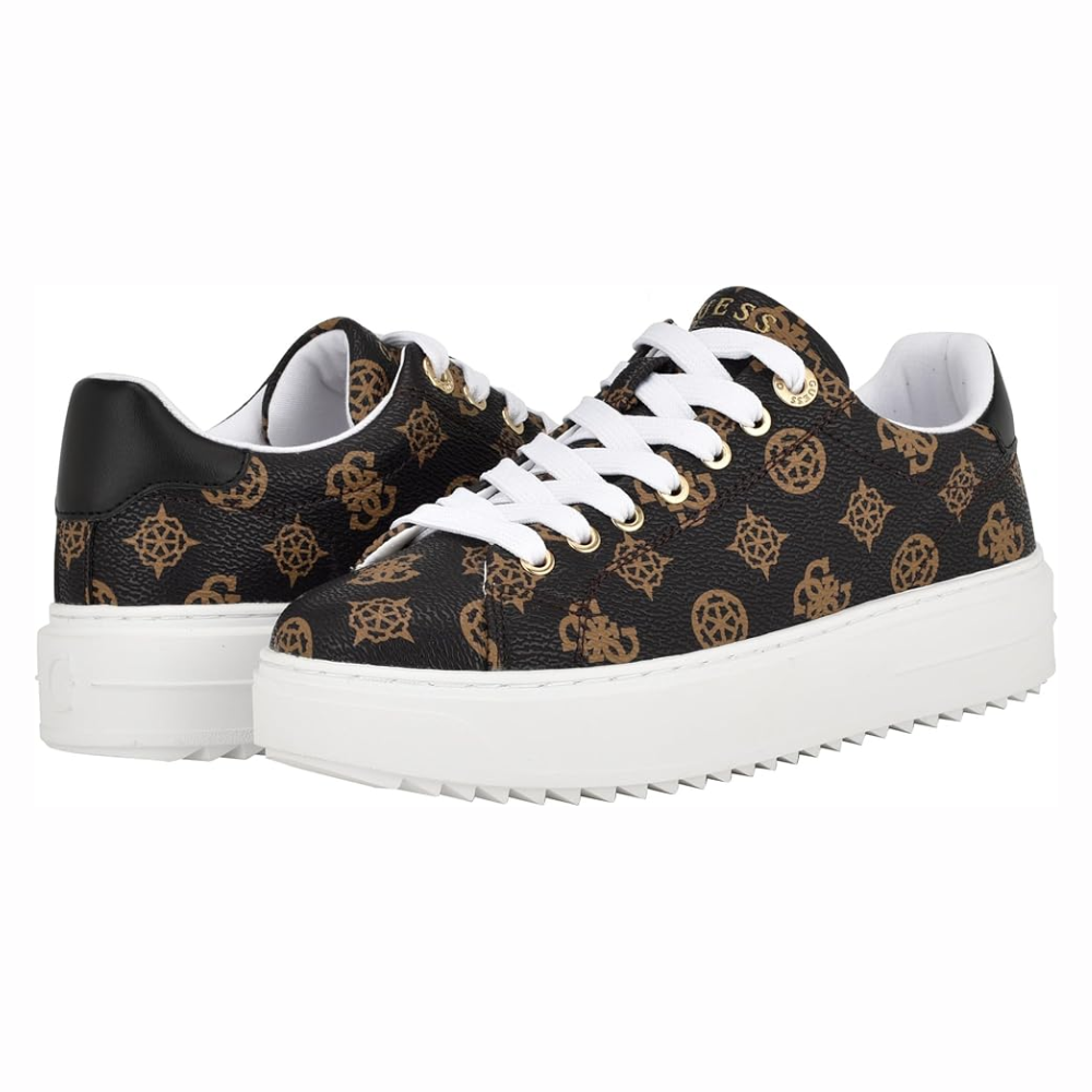 ZAPATILLAS GUESS MUJER DENESA DISEÑO MONOGRAMA QUATTRO G COLOR MARRÓN - 1