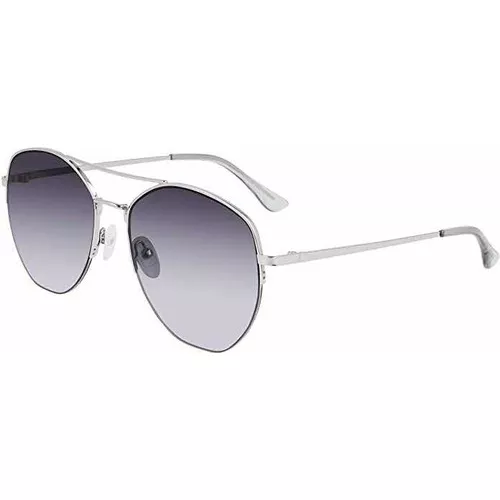 LENTES DE SOL CALVIN KLEIN CK19532S AVIADOR PLATEADO LUNA DEGRADADA UNISEX - 1