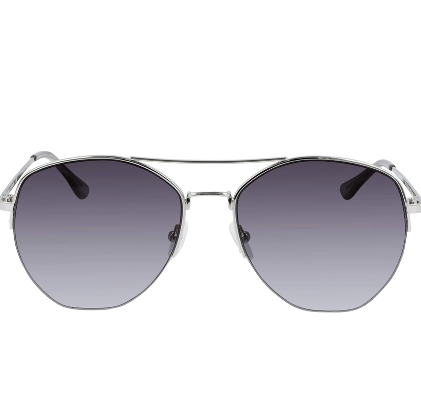 LENTES DE SOL CALVIN KLEIN CK19532S AVIADOR PLATEADO LUNA DEGRADADA UNISEX - 2