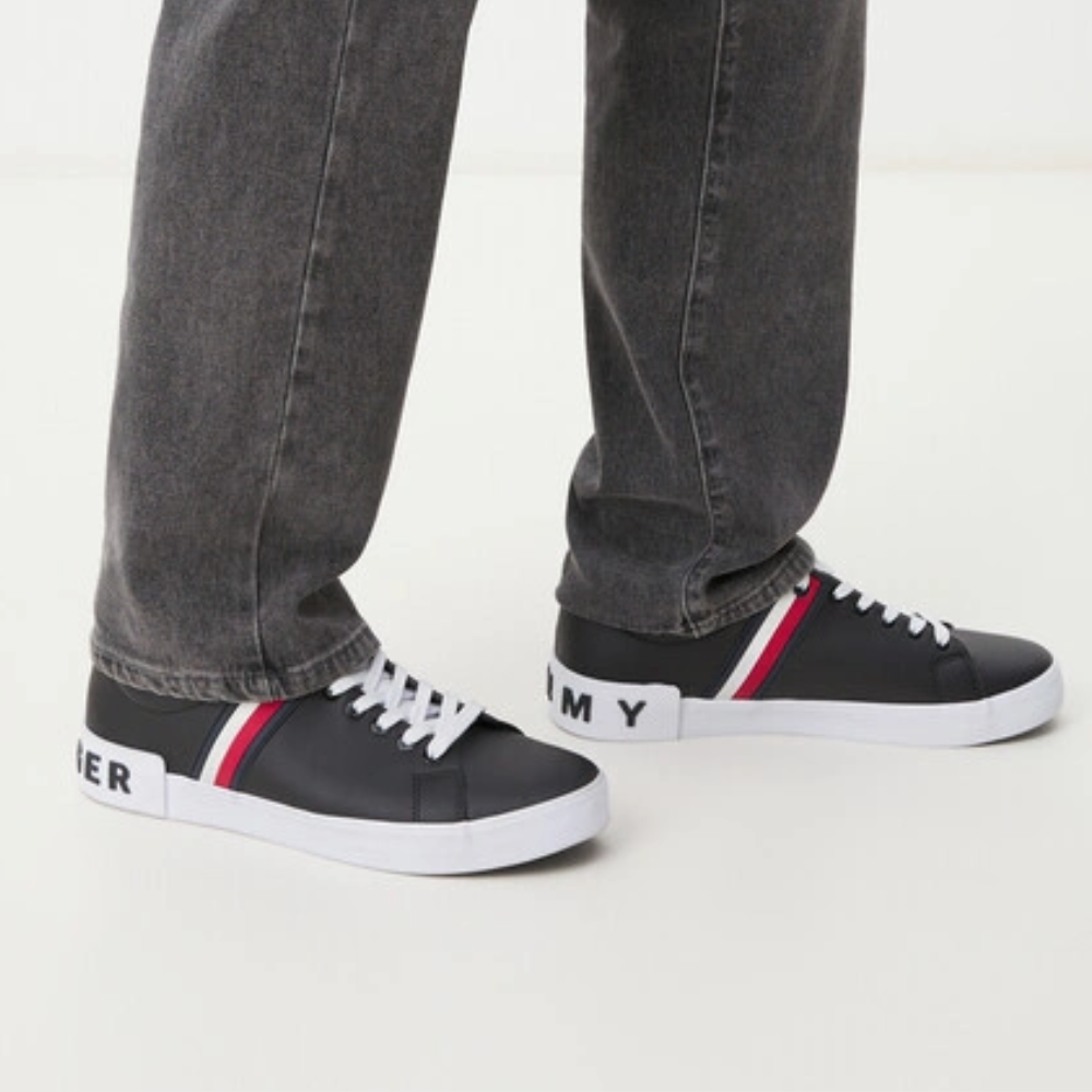 ZAPATILLAS TOMMY HILFIGER HOMBRE RAMUS LOGO HILFIGER FRANJA TRICOLOR LATERAL - 3