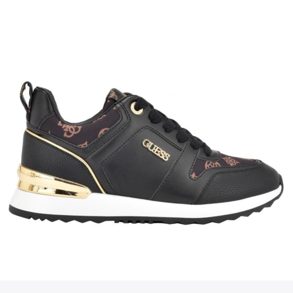 ZAPATILLAS GUESS MUJER KADLIN NEGRO LOGO MONOGRAMA DETALLES DORADOS - 3