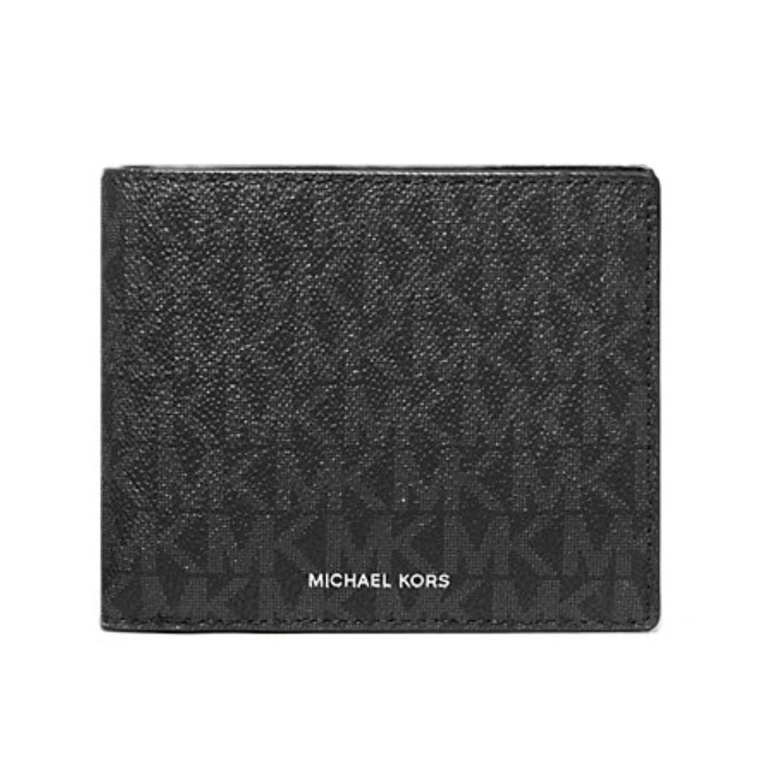 BILLETERA MICHAEL KORS HOMBRE COOPER LOGO BILLFOLD NEGRO MONOGRAMA MK - 1