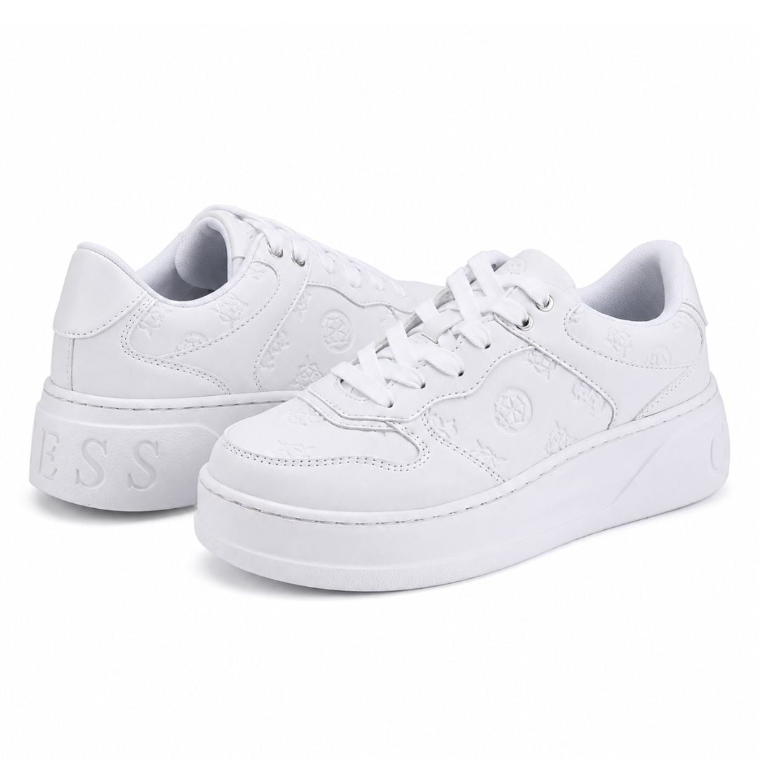 ZAPATILLAS GUESS MUJER CLEVA MONOGRAMA QUATTRO G PLATAFORMA BLANCO - 1