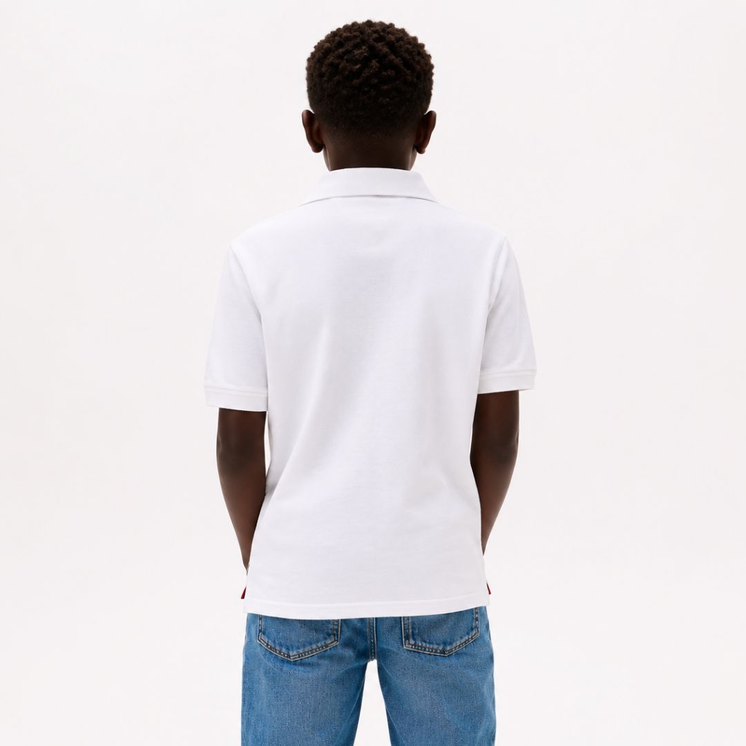POLO CAMISERO TOMMY HILFIGER NIÑO BANNER STRIPE BLANCO FRANJA DIAGONAL - 3