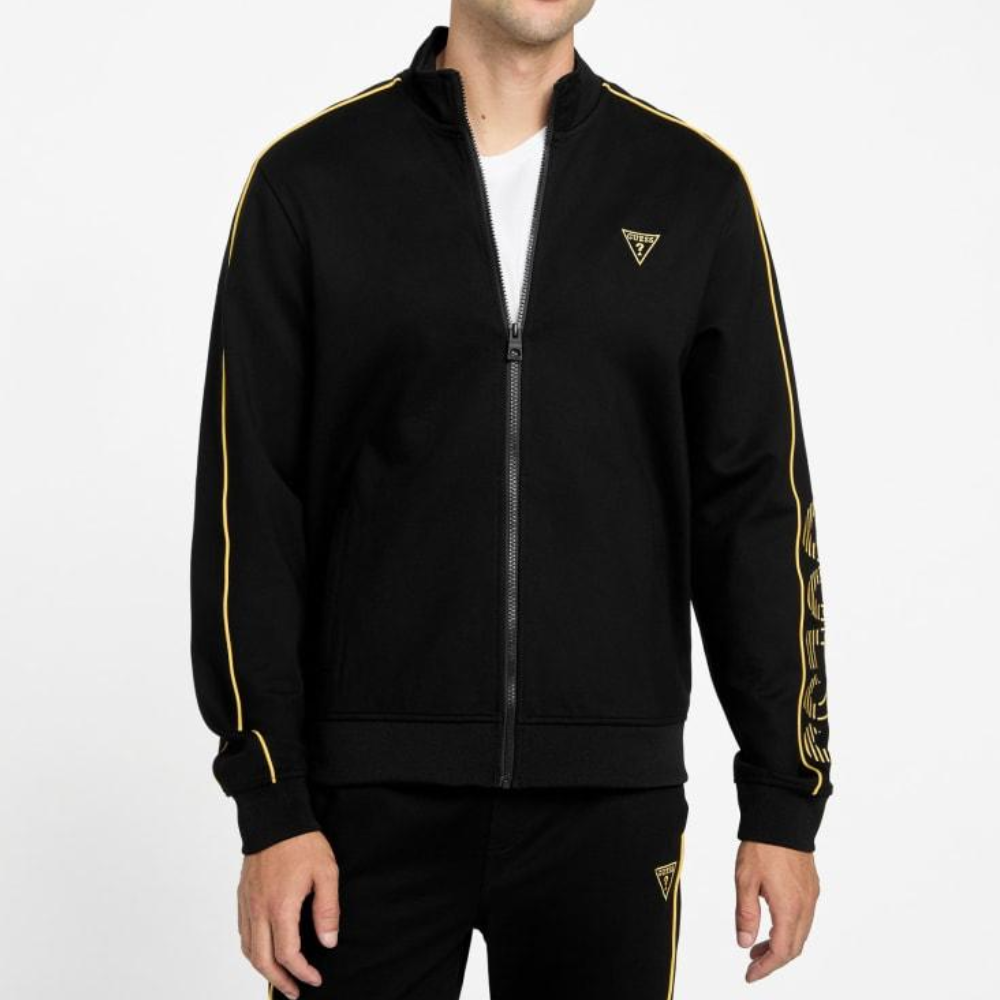 CASACA GUESS HOMBRE JOSE LOGO ZIP NEGRO CHAQUETA DEPORTIVA REGULAR FIT - 2
