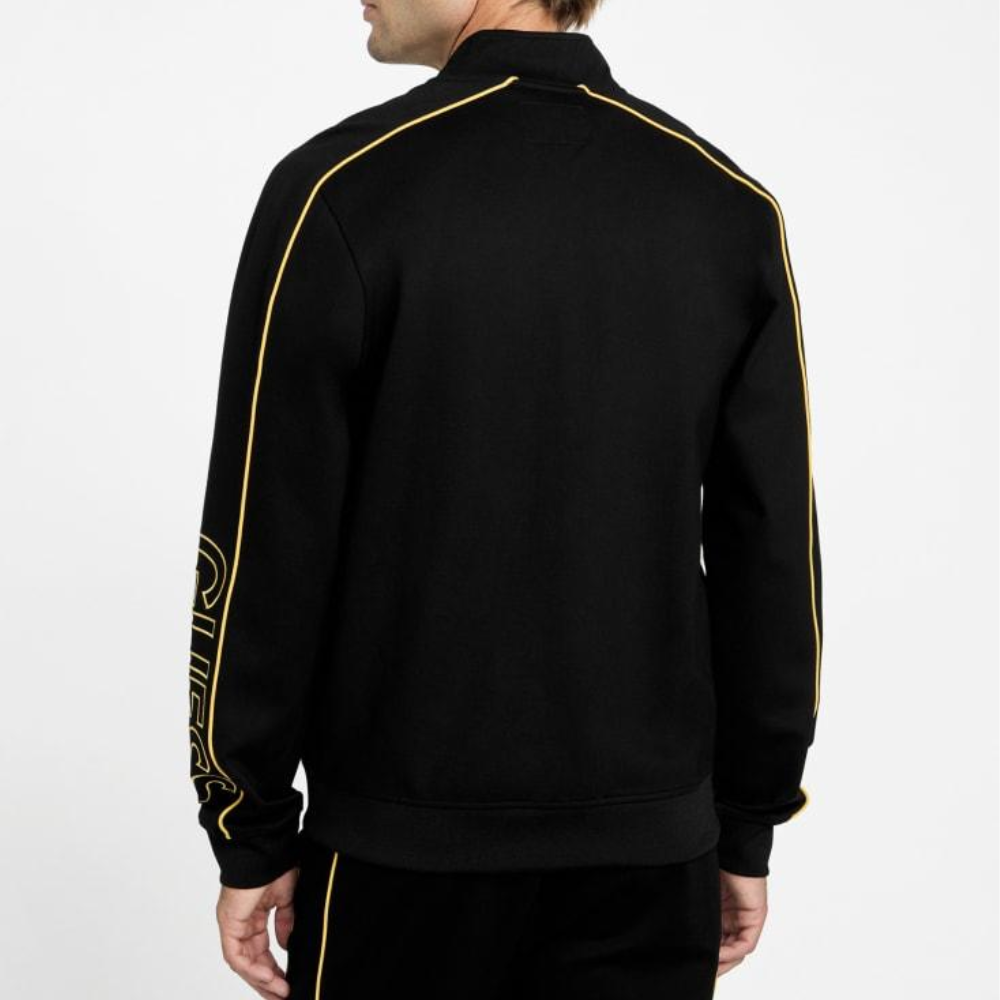 CASACA GUESS HOMBRE JOSE LOGO ZIP NEGRO CHAQUETA DEPORTIVA REGULAR FIT - 3