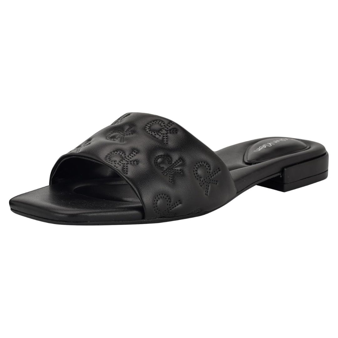 SANDALIAS CALVIN KLEIN MUJER TRAVERN NEGRO LOGO MONOGRAMA ALTO RELIEVE - 2