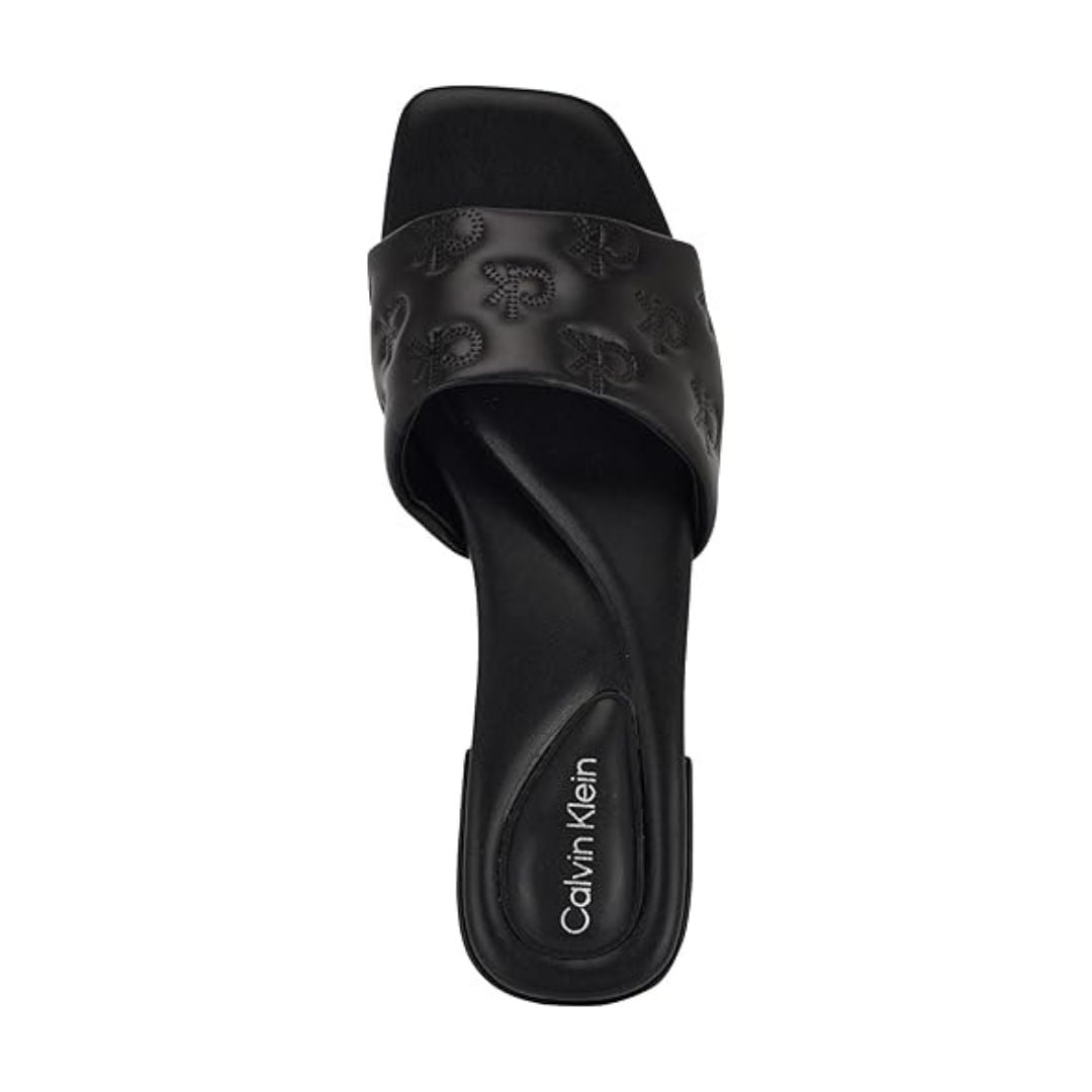 SANDALIAS CALVIN KLEIN MUJER TRAVERN NEGRO LOGO MONOGRAMA ALTO RELIEVE - 4
