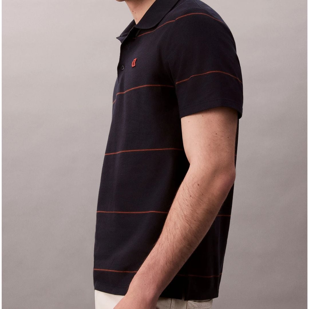 POLO CAMISERO CALVIN KLEIN HOMBRE STRIPE RELAXED ALGODÓN ESTAMPADO A RAYAS - 3