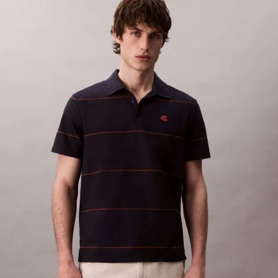 POLO CAMISERO CALVIN KLEIN HOMBRE STRIPE RELAXED ALGODÓN ESTAMPADO A RAYAS - 4