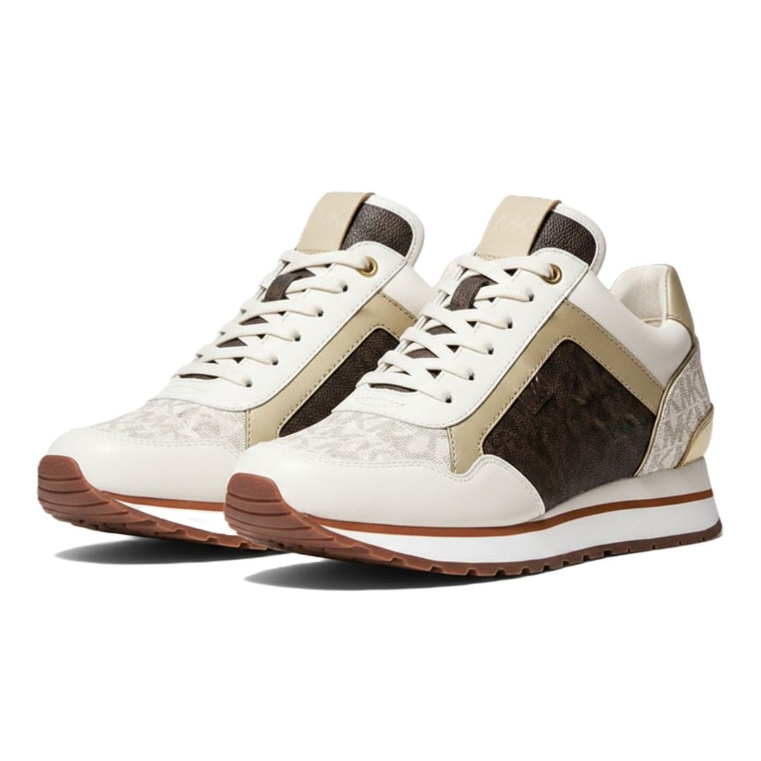 ZAPATILLAS MICHAEL KORS MUJER MADDY LOGO TRAINER BEIGE MARRÓN - 1