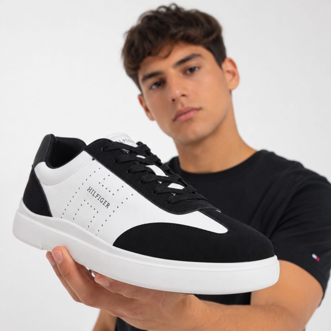 ZAPATILLAS TOMMY HILFIGER HOMBRE CHAFIK BLANCO NEGRO URBANO CASUAL - 6