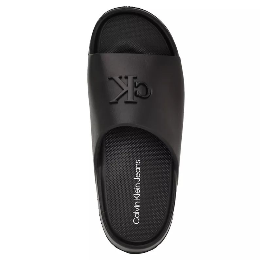 SANDALIAS CALVIN KLEIN MUJER NANZEY NEGRO LOGOTIPO CK EN RELIEVE - 3