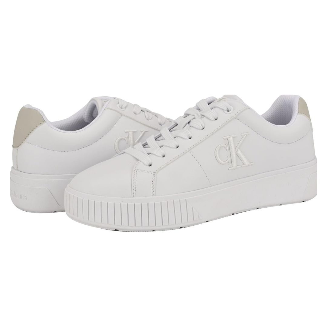 ZAPATILLAS CALVIN KLEIN MUJER ALANE BLANCO LOGOTIPO CK EN ALTO RELIEVE - 1