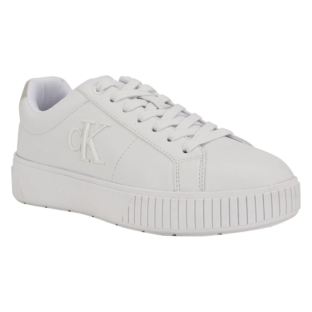ZAPATILLAS CALVIN KLEIN MUJER ALANE BLANCO LOGOTIPO CK EN ALTO RELIEVE - 2