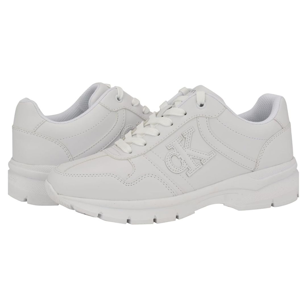 ZAPATILLAS CALVIN KLEIN MUJER CAIUS BLANCO LOGOTIPO CK ALTO RELIEVE - 1