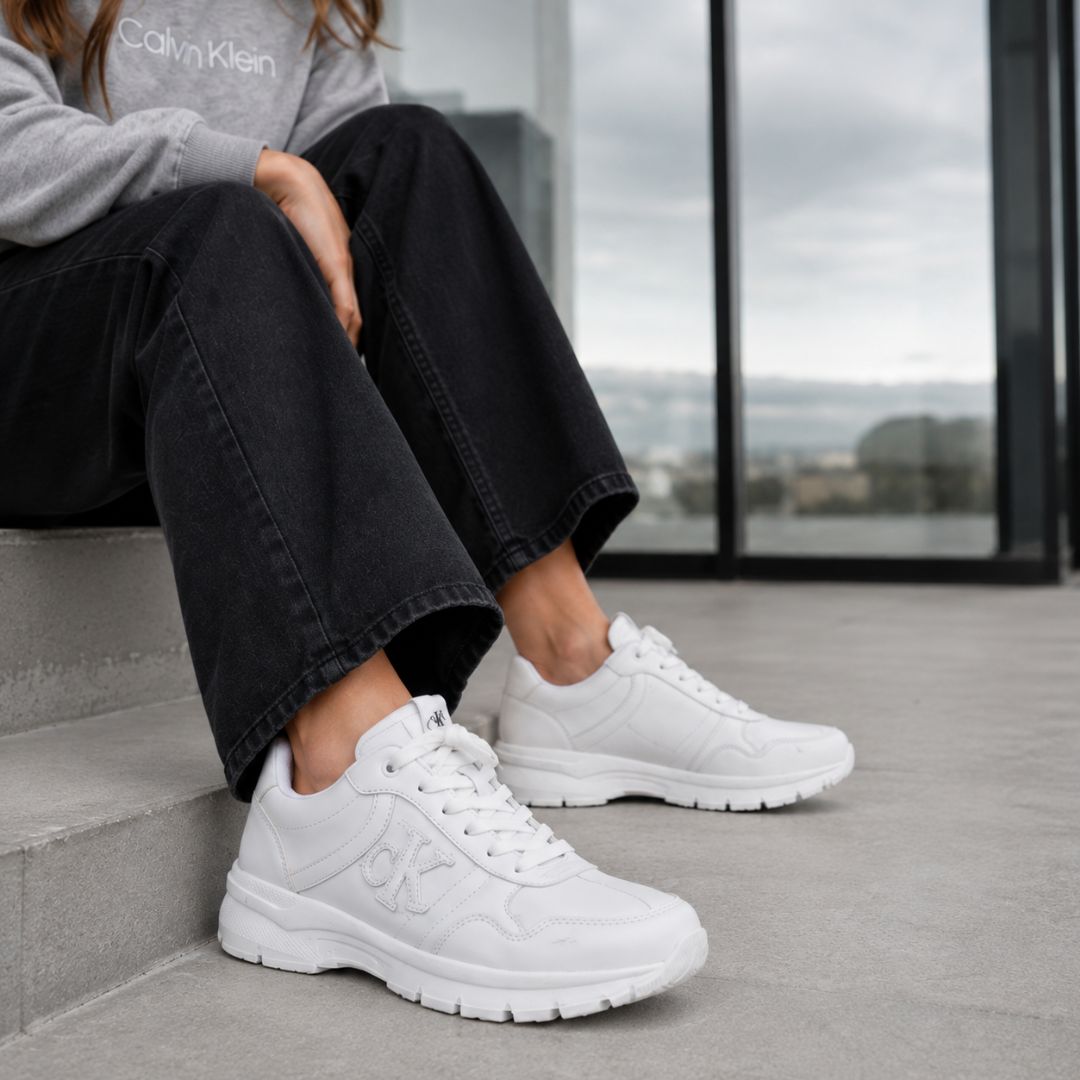 ZAPATILLAS CALVIN KLEIN MUJER CAIUS BLANCO LOGOTIPO CK ALTO RELIEVE - 6