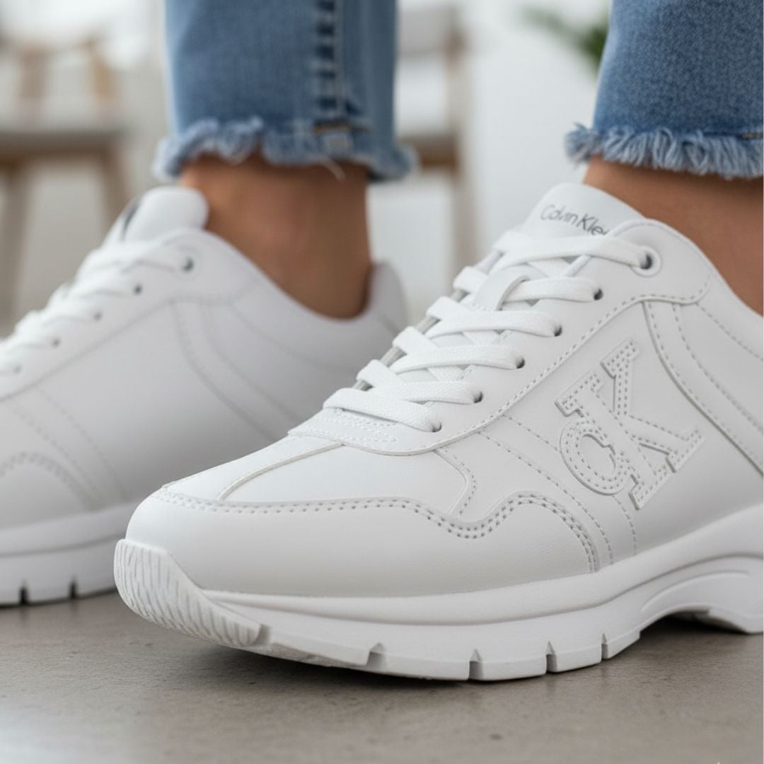 ZAPATILLAS CALVIN KLEIN MUJER CAIUS BLANCO LOGOTIPO CK ALTO RELIEVE - 7