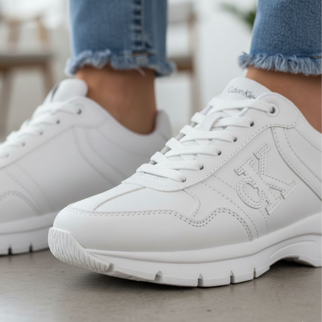 ZAPATILLAS CALVIN KLEIN MUJER CAIUS BLANCO LOGOTIPO CK ALTO RELIEVE - 7