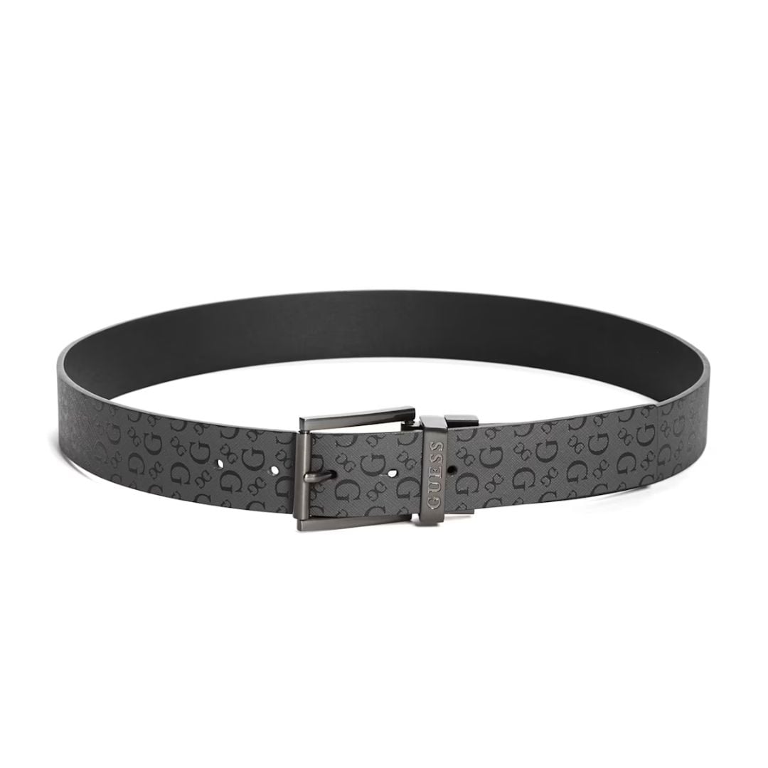 CORREA GUESS HOMBRE REVERSIBLE NEGRO LOGO MONOGRAMA - 2