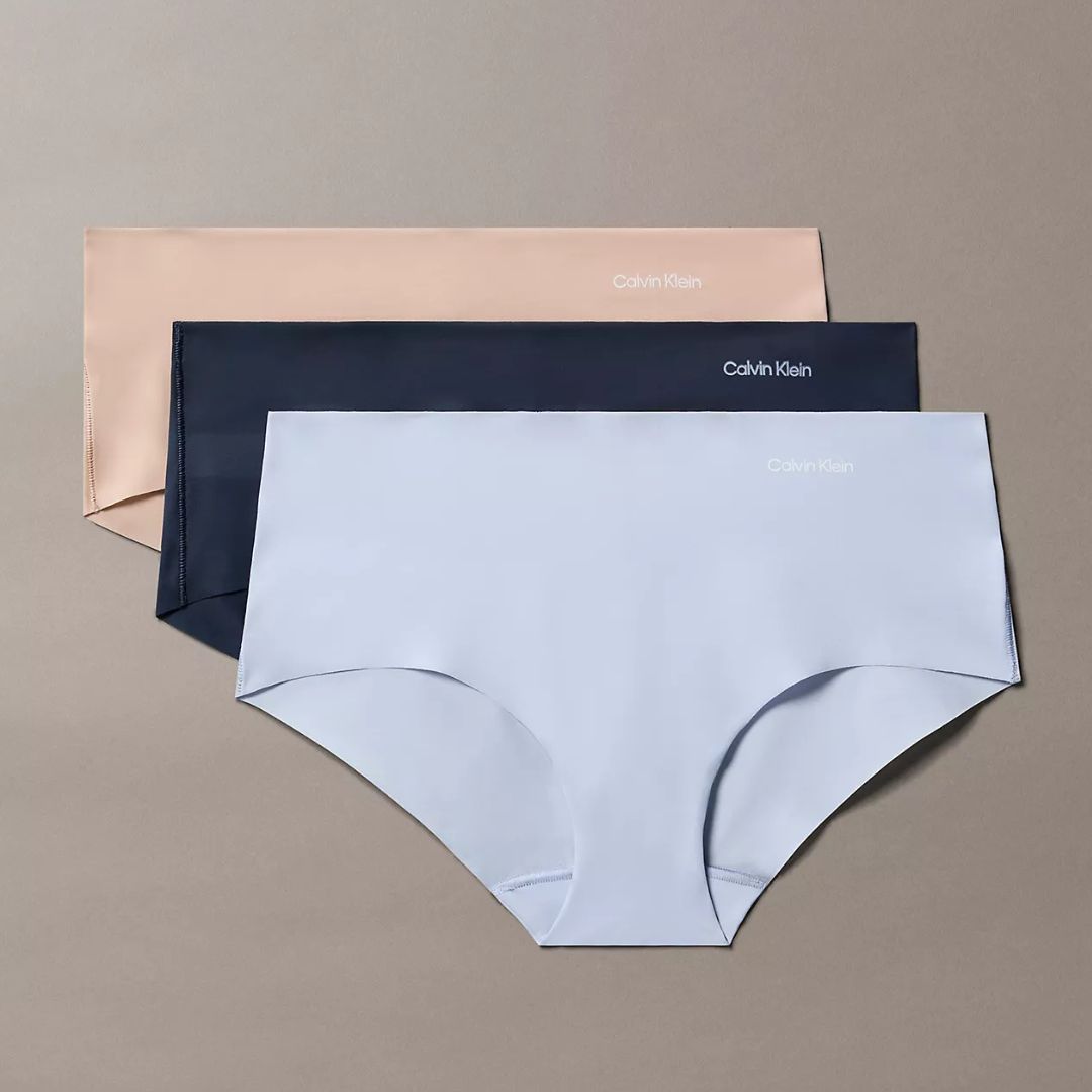 CALZONES CALVIN KLEIN MUJER INVISIBLE HIPSTER SIN COSTURAS PACK 3 UNIDADES - 1