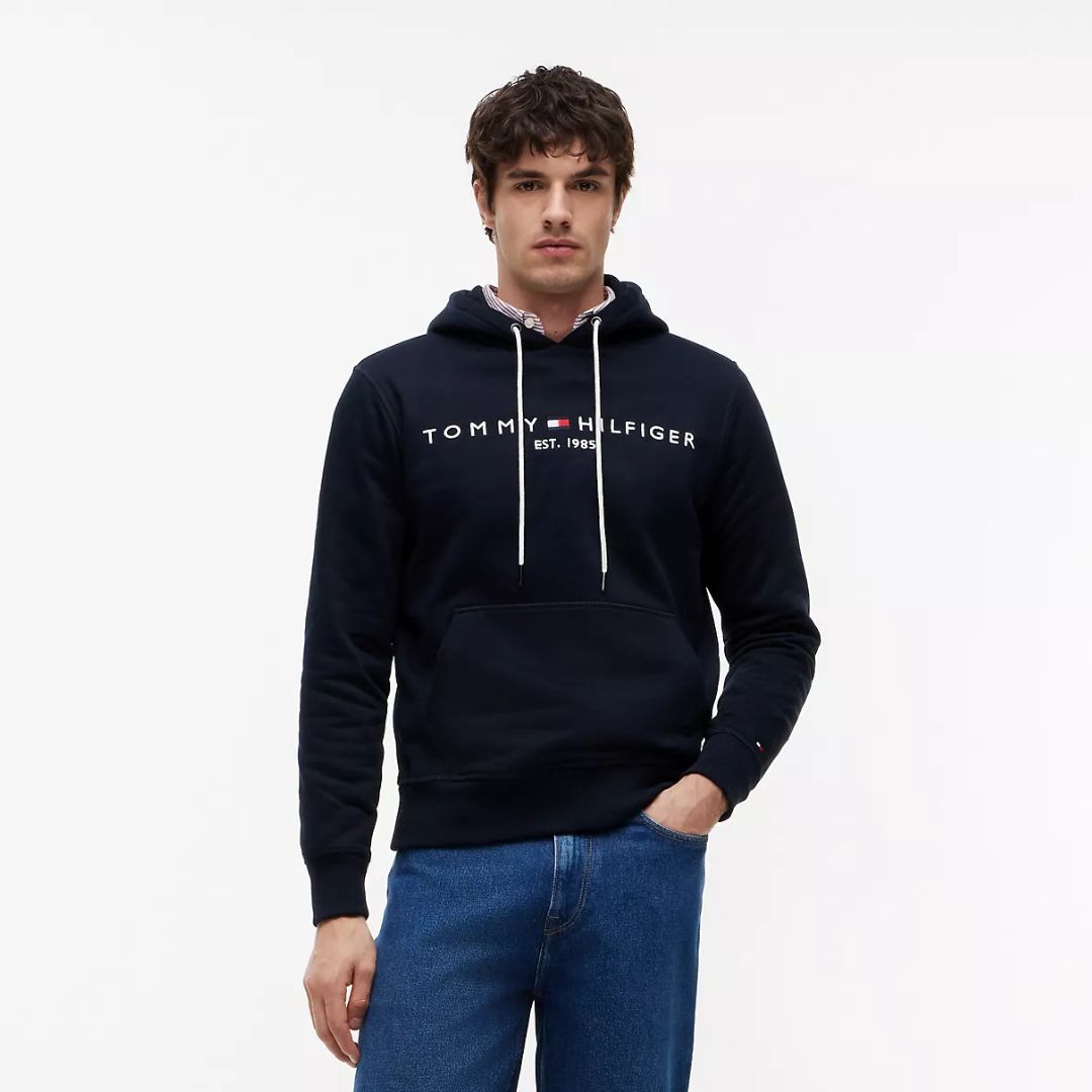 POLERA TOMMY HILFIGER HOMBRE LOGO BORDADO REGULAR FIT CON CAPUCHA - 3