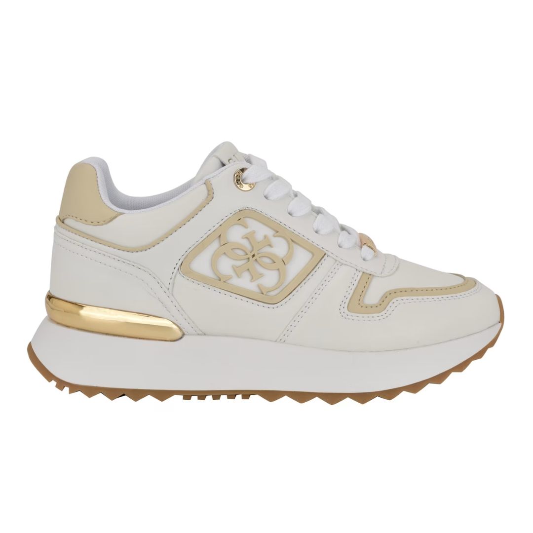 ZAPATILLAS GUESS MUJER KOYAA BLANCO LOGO QUATTRO G DORADO URBANAS - 2