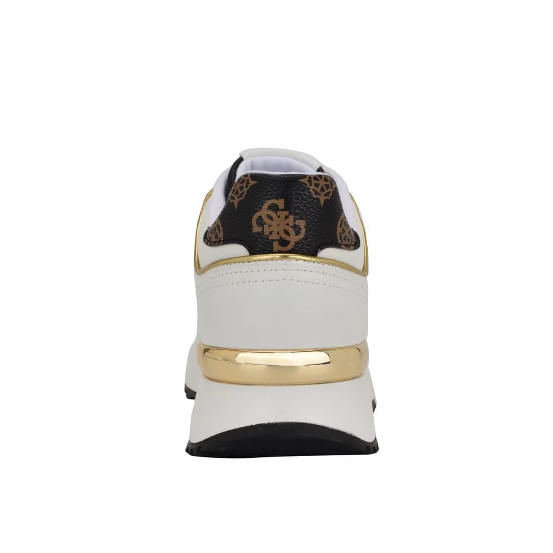 ZAPATILLAS GUESS MUJER KOYAA BLANCO LOGO QUATTRO G DETALLES DORADOS - 3