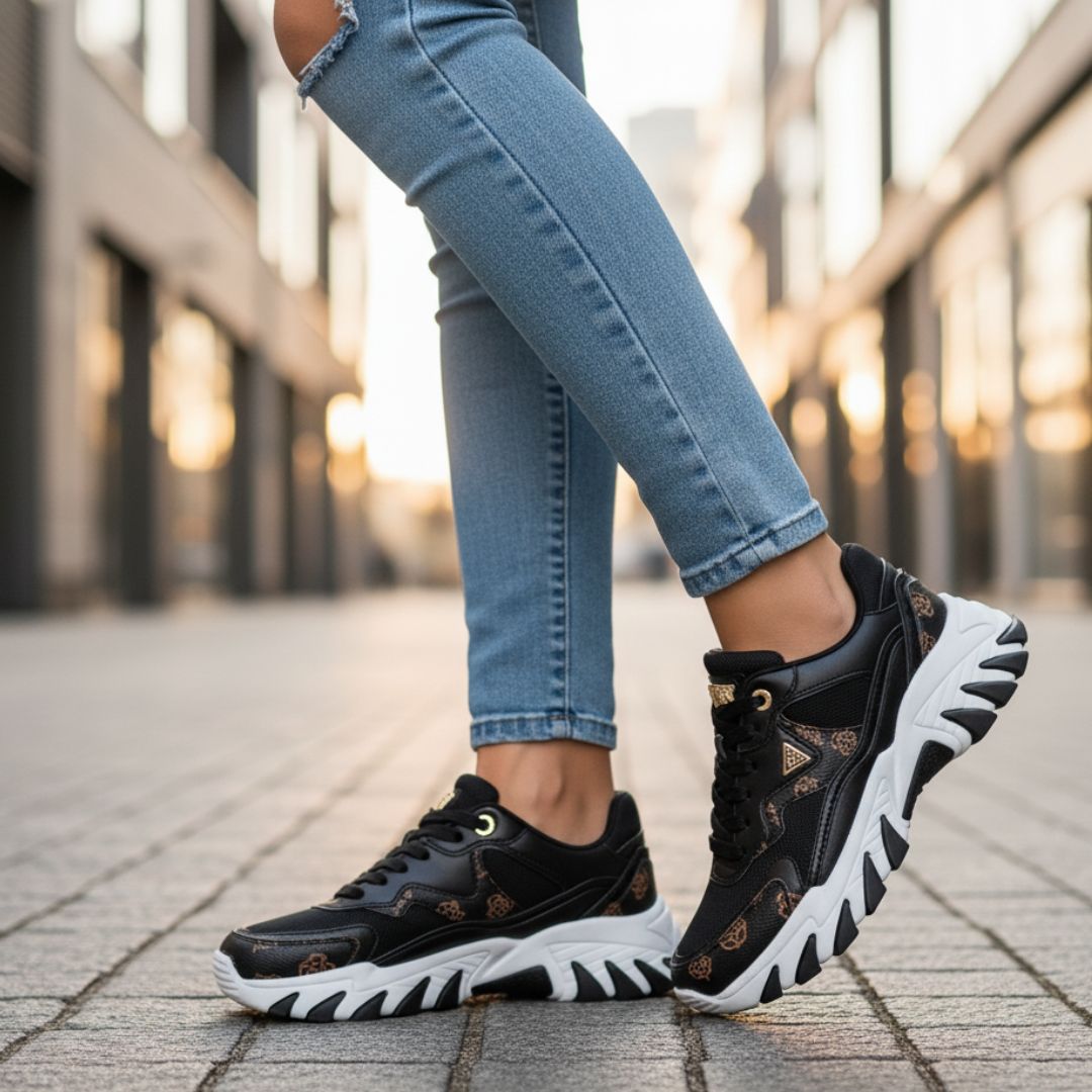 ZAPATILLAS GUESS MUJER NOWAH NEGRO LOGO MONOGRAMA QUATTRO G URBANAS - 6