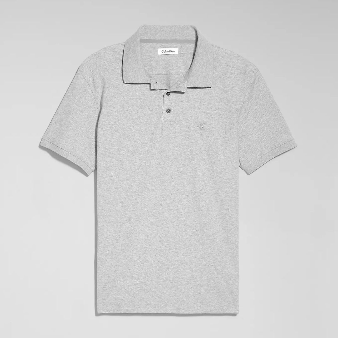 POLO CALVIN KLEIN HOMBRE LOGO CK GRIS PIQUÉ ALGODÓN REGULAR FIT - 5