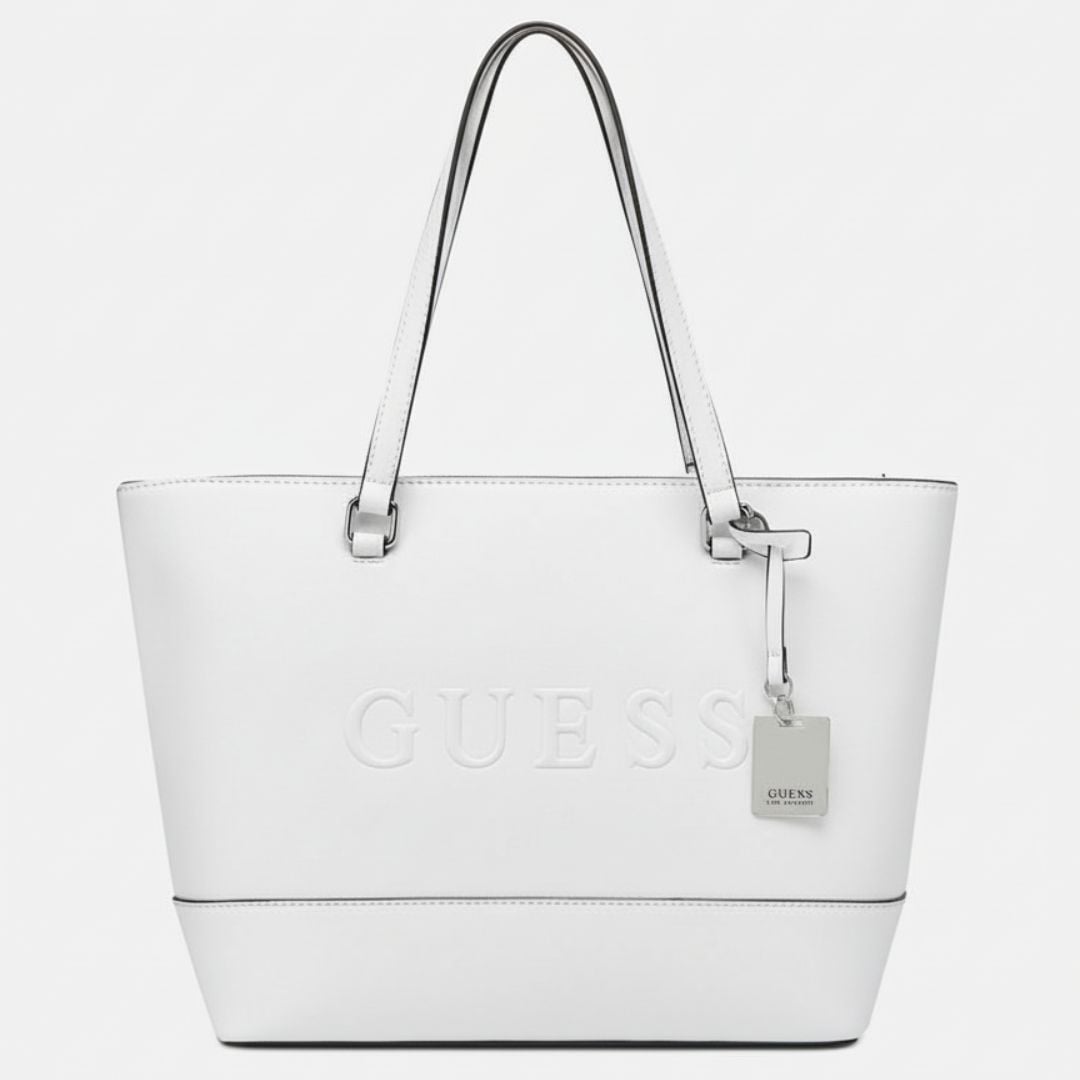 CARTERA GUESS MUJER HADDINGTON CARRYALL BLANCO LOGOTIPO EN RELIEVE - 1