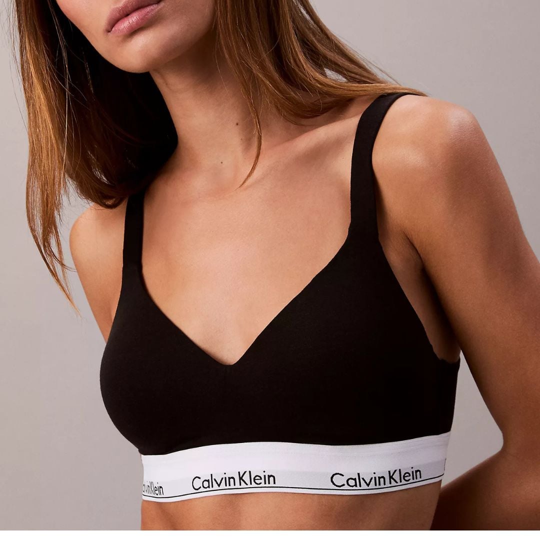 BRALETTE CALVIN KLEIN MUJER ICON COTTON LOGO NEGRO - 1
