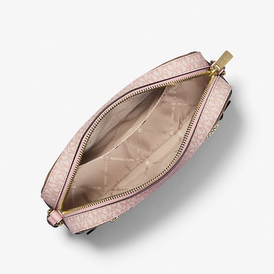 CARTERA MICHAEL KORS MUJER JET SET LOGO CROSSBODY ROSADO MONOGRAMA CADENA DORADA - 2