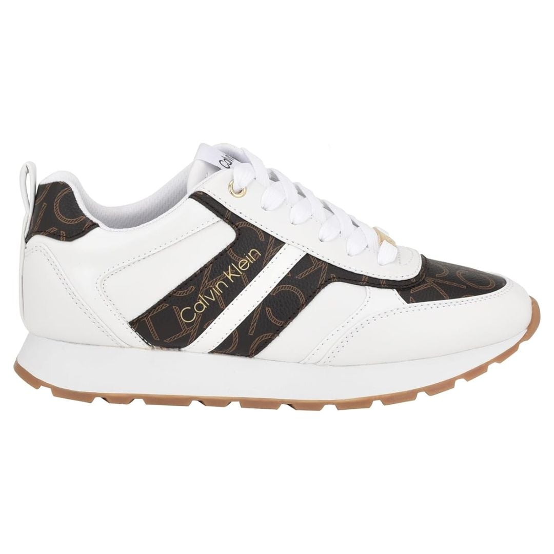 ZAPATILLAS CALVIN KLEIN MUJER CARLLA LOGO MONOGRAMA MARRÓN PLATAFORMA ESTILO URBANO - 2