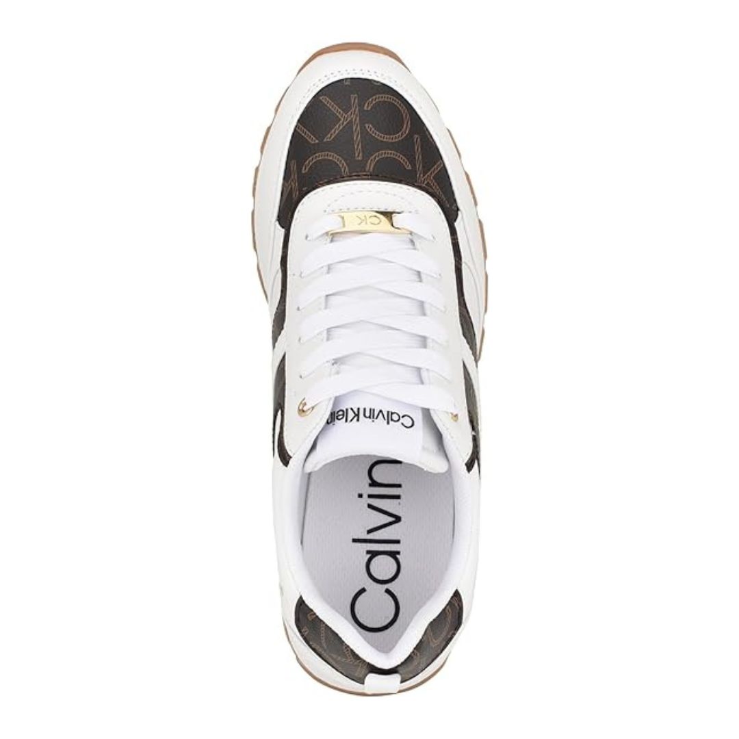 ZAPATILLAS CALVIN KLEIN MUJER CARLLA LOGO MONOGRAMA MARRÓN PLATAFORMA ESTILO URBANO - 5