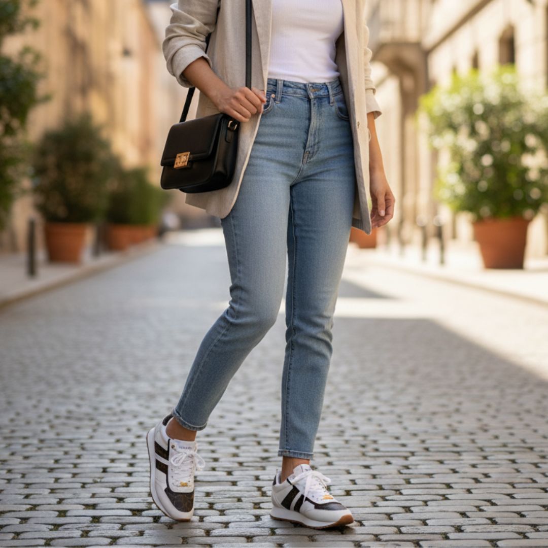 ZAPATILLAS CALVIN KLEIN MUJER CARLLA LOGO MONOGRAMA MARRÓN PLATAFORMA ESTILO URBANO - 6