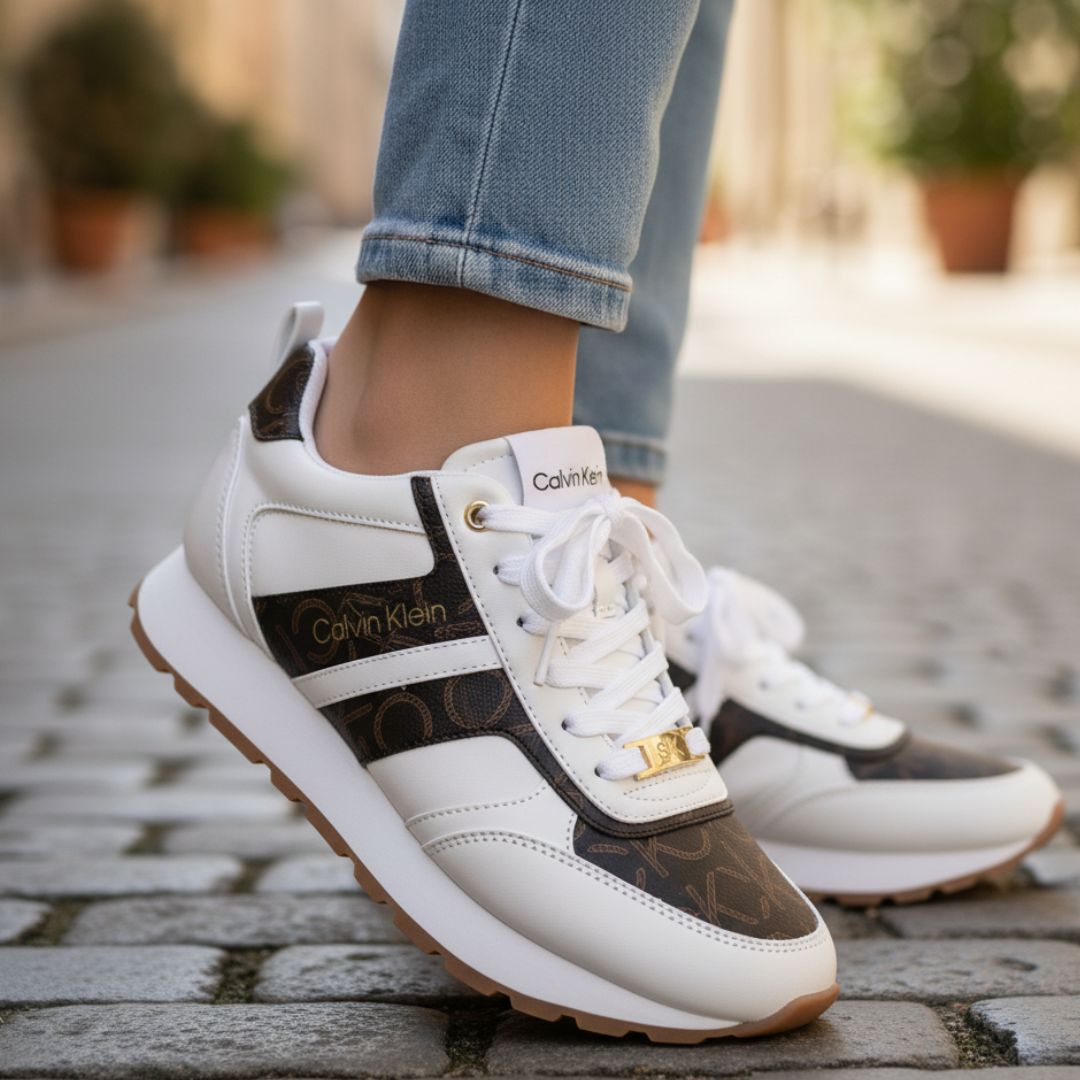 ZAPATILLAS CALVIN KLEIN MUJER CARLLA LOGO MONOGRAMA MARRÓN PLATAFORMA ESTILO URBANO - 7