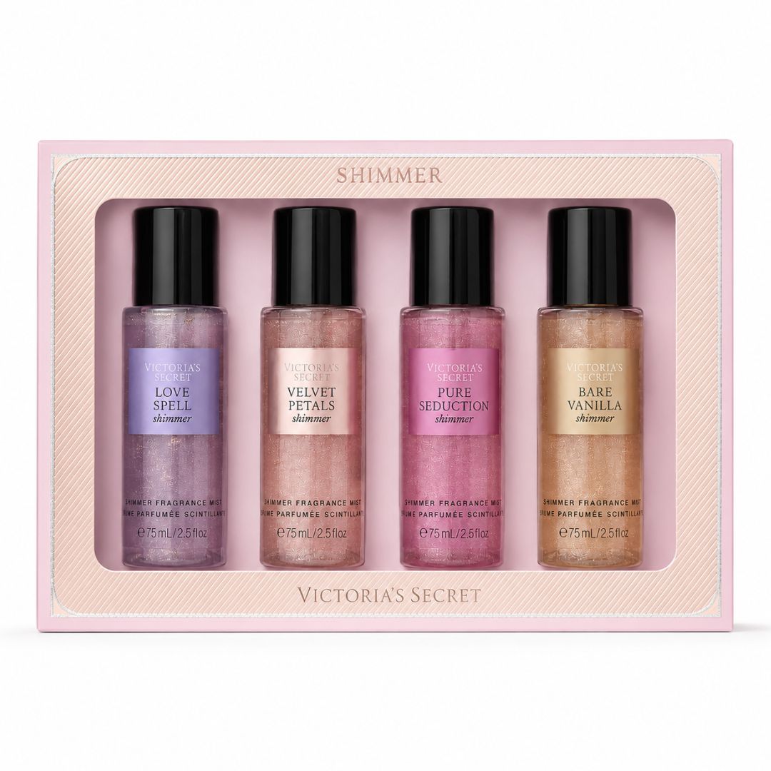 SET VICTORIA SECRET MOST LOVED SHIMMER 4 FRAGANCIAS 75ML INCLUYE CAJA DE REGALO - 1
