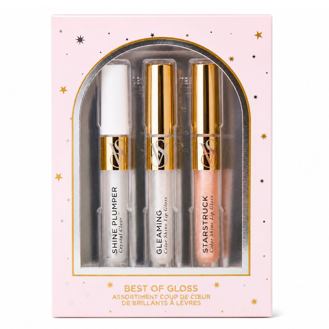 SET VICTORIA SECRET MUJER LIP GLOSS BRILLO LABIAL 3 PIEZAS INCLUYE CAJA DE REGALO - 1