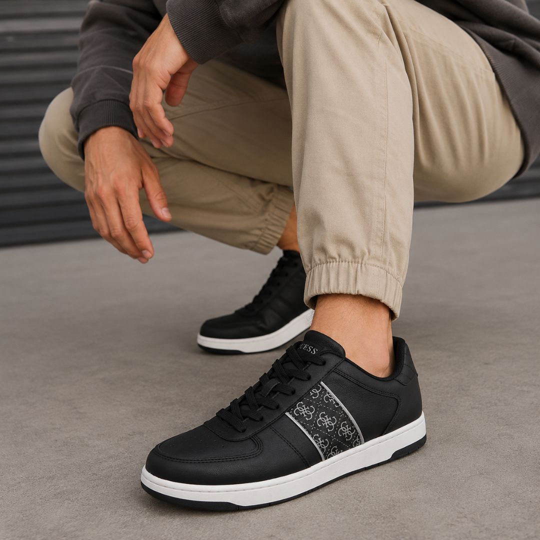 ZAPATILLAS GUESS HOMBRE TANDY NEGRO LOGO MONOGRAMA LATERAL URBANAS - 7