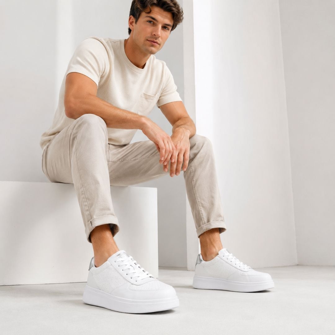 ZAPATILLAS GUESS HOMBRE WULFRED BLANCO LOGO MONOGRAMA ESTILO URBANO - 6