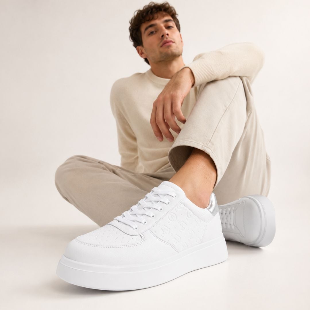 ZAPATILLAS GUESS HOMBRE WULFRED BLANCO LOGO MONOGRAMA ESTILO URBANO - 7