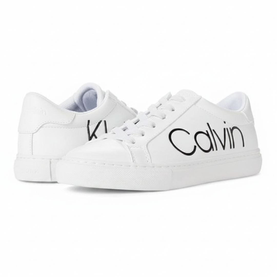 ZAPATILLAS CALVIN KLEIN MUJER CABRE BLANCAS LOGO LATERAL ESTILO URBANO - 1